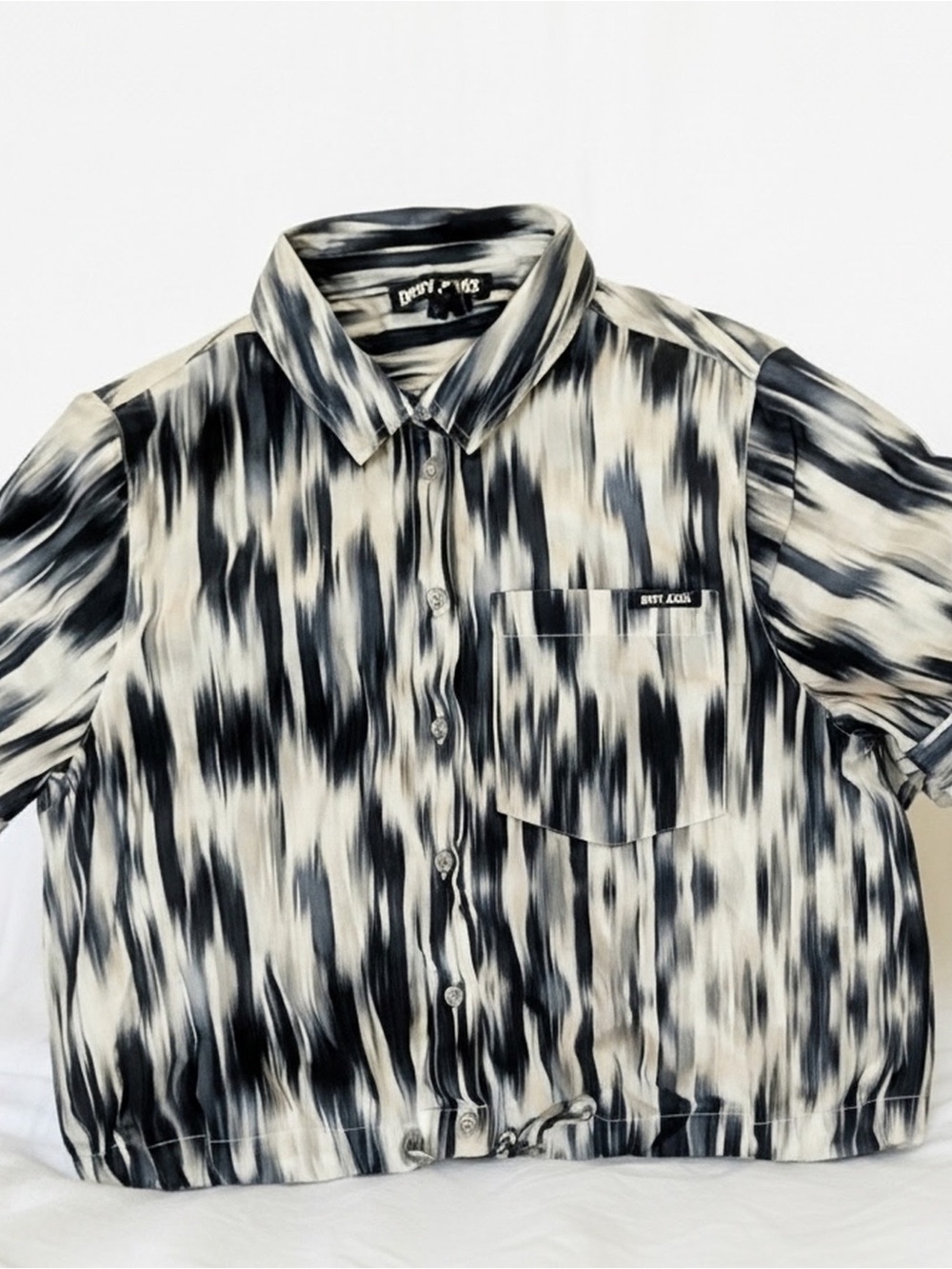 DKNY Jeans Blue & White Striped Short-Sleeve Shirt